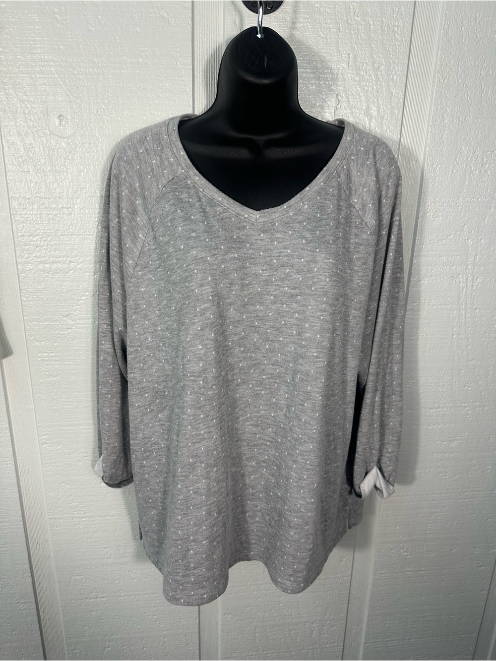 Chicos Grey 3/4 Sleeve Top Size 3/XL EUC - Picture 3 of 7